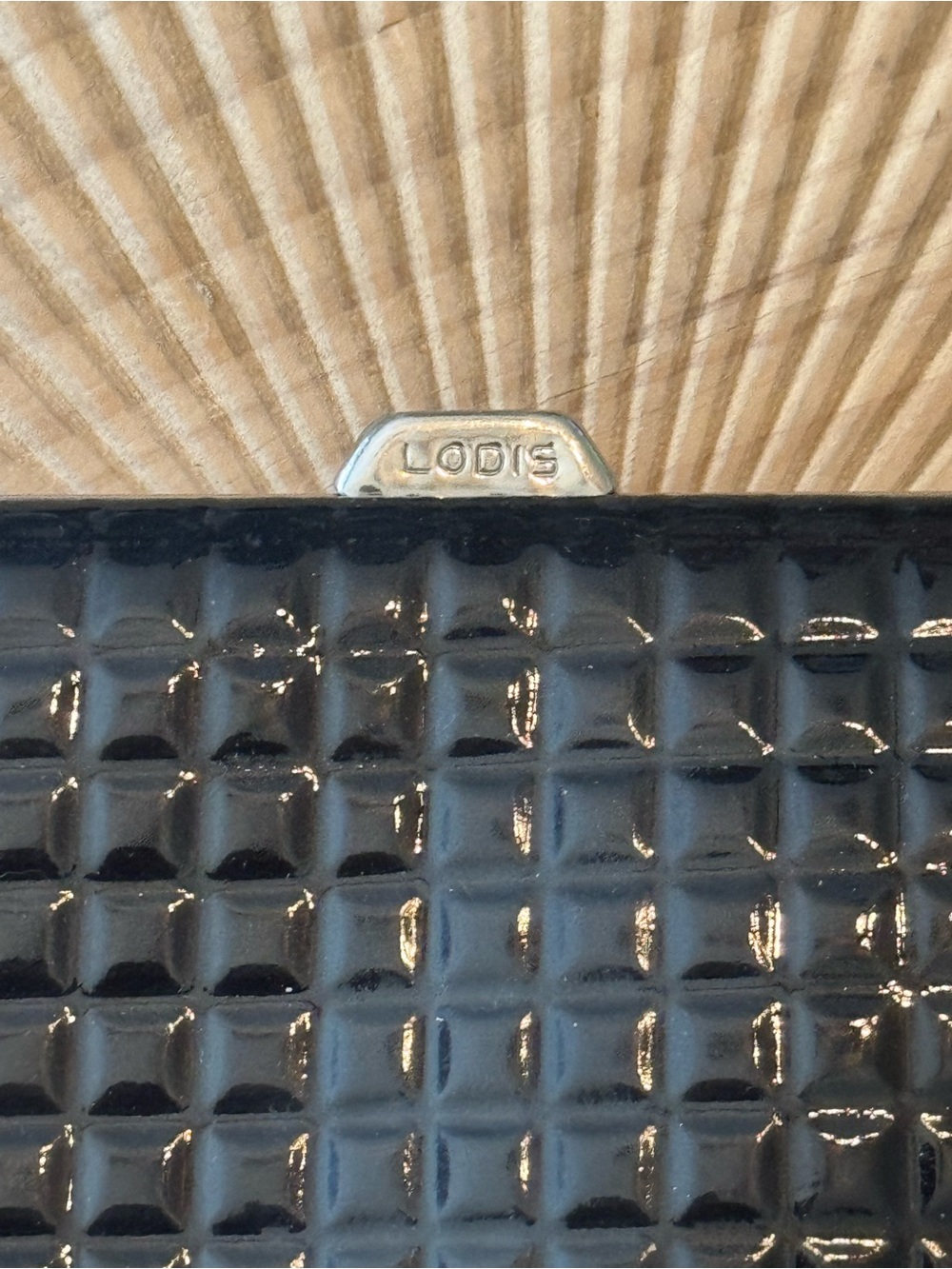 Lodis Black Patent Leather Clutch Wallet - Picture 3 of 8
